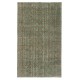 Vintage Floral Design Area Rug in Green Color, Hand-knotted in Turkey