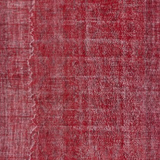 Red Overdyed Vintage Area Rug, Handwoven and Handknotted in Turkey for Modern Interiors