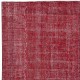Red Overdyed Vintage Area Rug, Handwoven and Handknotted in Turkey for Modern Interiors Red Overdyed Vintage Area Rug, Handwoven and Handknotted in Turkey for Modern Interiors