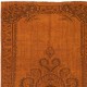 Handmade Turkish Wool Area Rug. Vintage Overdyed Orange Rug for Modern Home Handmade Turkish Wool Area Rug. Vintage Overdyed Orange Rug for Modern Home