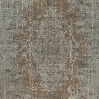 Gray Overdyed Vintage Turkish Wool Rug. Hand-Knotted Area Carpet for Modern Home