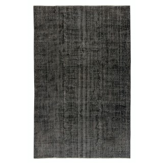 Black Handmade Turkish Area Rug for Living Room, Entrance, Bedroom, Dining Room & Kids Room