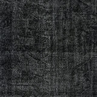 Vintage Handmade Turkish Wool Area Rug Overdyed in Black for Contemporary Interiors
