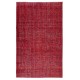 Red Overdyed Wool Rug. Vintage Turkish Handmade Area Rug for Bedroom Red Overdyed Wool Rug. Vintage Turkish Handmade Area Rug for Bedroom