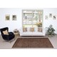 Brown Overdyed Vintage Turkish Area Rug. Hand-Knotted Wool Carpet for Modern Interiors