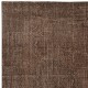 Brown Overdyed Vintage Turkish Area Rug. Hand-Knotted Wool Carpet for Modern Interiors