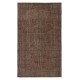 Brown Overdyed Vintage Turkish Area Rug. Hand-Knotted Wool Carpet for Modern Interiors