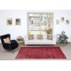 Modern Turkish Wool Rug. Vintage Red Overdyed Handmade Area Rug
