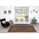 Vintage Wool Area Rug Overdyed in Brown for Modern Interiors. Handmade in Turkey