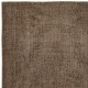 Vintage Wool Area Rug Overdyed in Brown for Modern Interiors. Handmade in Turkey