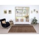 Contemporary Handmade Turkish Wool Area Rug. Vintage Brown Redyed Carpet for Living Room