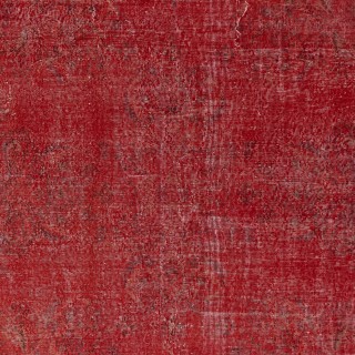 Vintage Handmade Turkish Wool Area Rug Redyed in Red for Modern Interiors