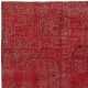 Vintage Handmade Turkish Wool Area Rug Redyed in Red for Modern Interiors Vintage Handmade Turkish Wool Area Rug Redyed in Red for Modern Interiors