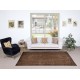 Contemporary Handmade Turkish Wool Area Rug. Vintage Brown Redyed Carpet for Living Room