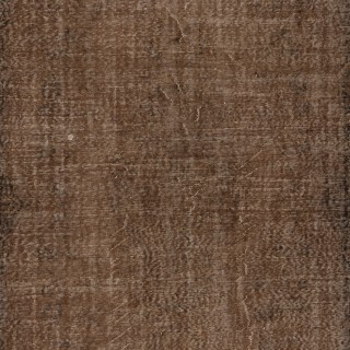 Contemporary Handmade Turkish Wool Area Rug. Vintage Brown Redyed Carpet for Living Room