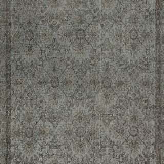 Gray Handmade Overdyed Turkish Rug. Vintage Wool Area Carpet for Contemporary Interiors