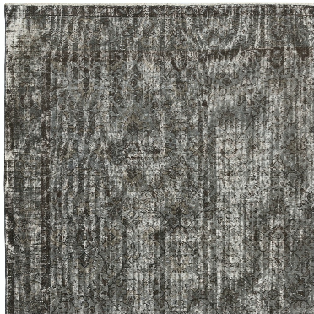 Gray Handmade Overdyed Turkish Rug. Vintage Wool Area Carpet for Contemporary Interiors Gray Handmade Overdyed Turkish Rug. Vintage Wool Area Carpet for Contemporary Interiors