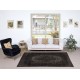 Handmade Turkish Wool Area Rug. Vintage Overdyed Brown Rug for Modern Home