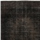 Handmade Turkish Wool Area Rug. Vintage Overdyed Brown Rug for Modern Home