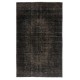 Handmade Turkish Wool Area Rug. Vintage Overdyed Brown Rug for Modern Home