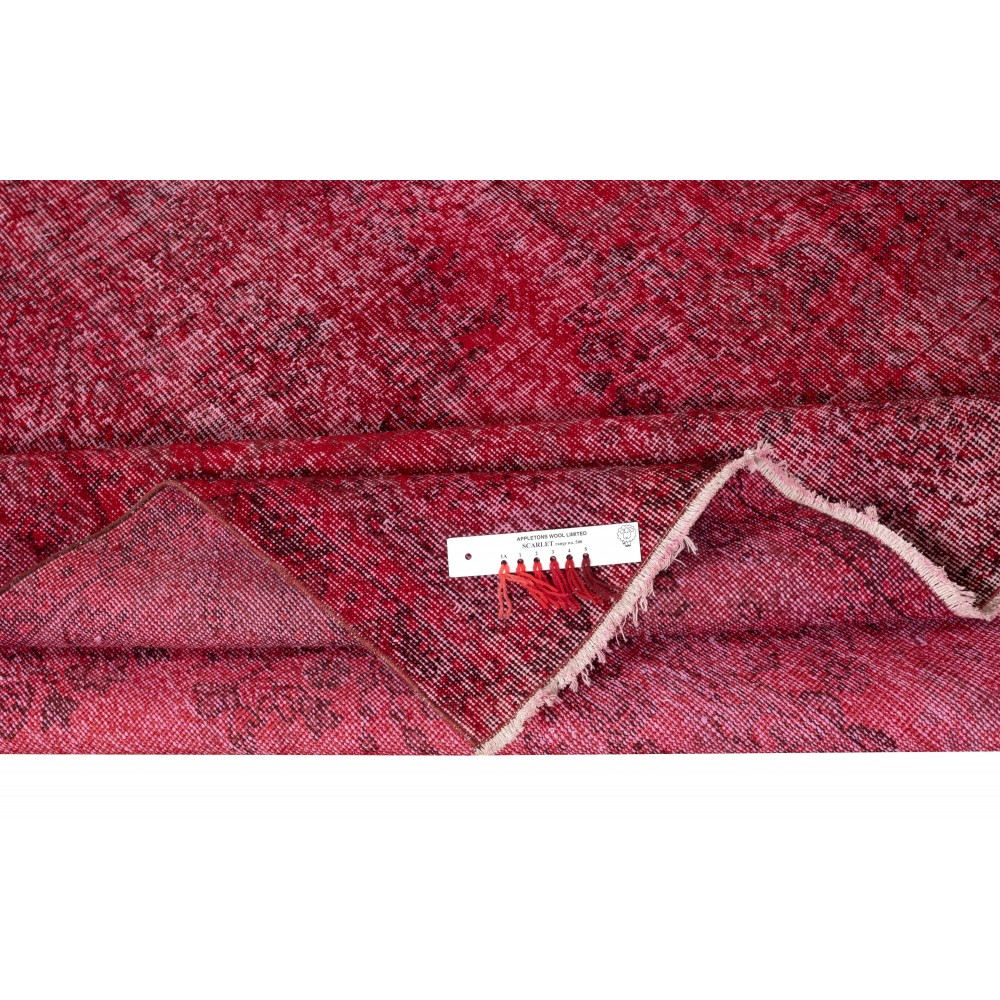 Red Overdyed Handmade Wool Rug. Vintage Turkish Area Rug for Living Room Red Overdyed Handmade Wool Rug. Vintage Turkish Area Rug for Living Room