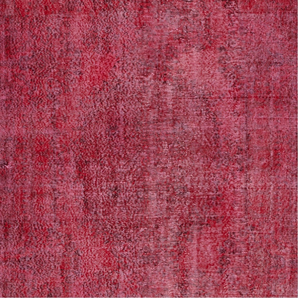 Red Overdyed Handmade Wool Rug. Vintage Turkish Area Rug for Living Room Red Overdyed Handmade Wool Rug. Vintage Turkish Area Rug for Living Room