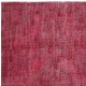 Red Overdyed Handmade Wool Rug. Vintage Turkish Area Rug for Living Room Red Overdyed Handmade Wool Rug. Vintage Turkish Area Rug for Living Room