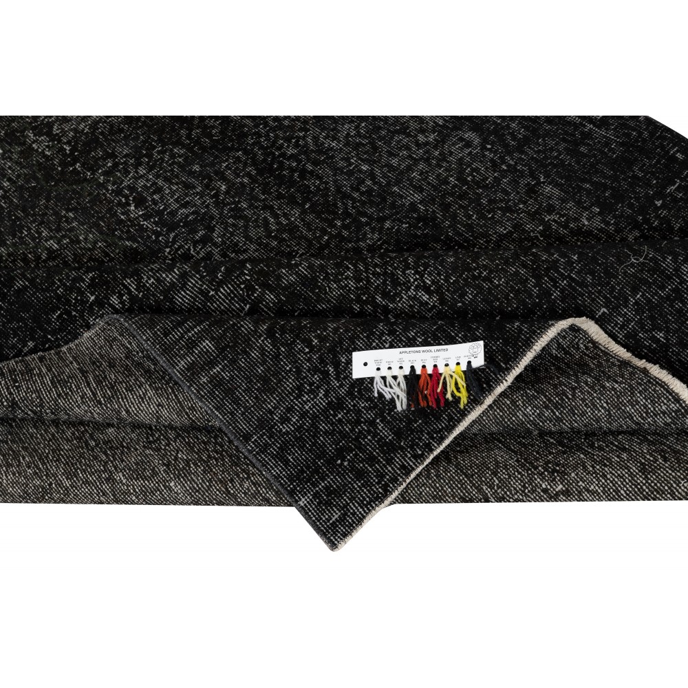 Plain Black Overdyed Area Rug, Handknotted and Handwoven in Turkey Plain Black Overdyed Area Rug, Handknotted and Handwoven in Turkey
