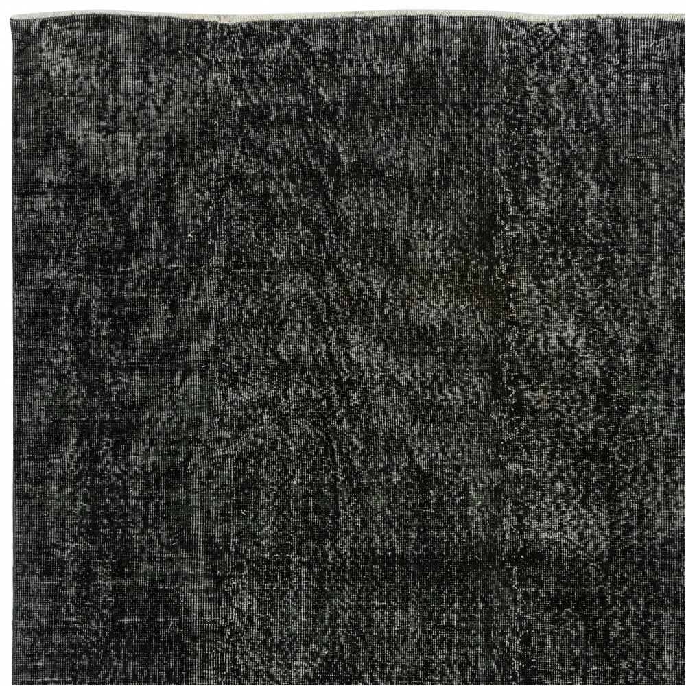 Plain Black Overdyed Area Rug, Handknotted and Handwoven in Turkey Plain Black Overdyed Area Rug, Handknotted and Handwoven in Turkey