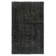 Plain Black Overdyed Area Rug, Handknotted and Handwoven in Turkey Plain Black Overdyed Area Rug, Handknotted and Handwoven in Turkey