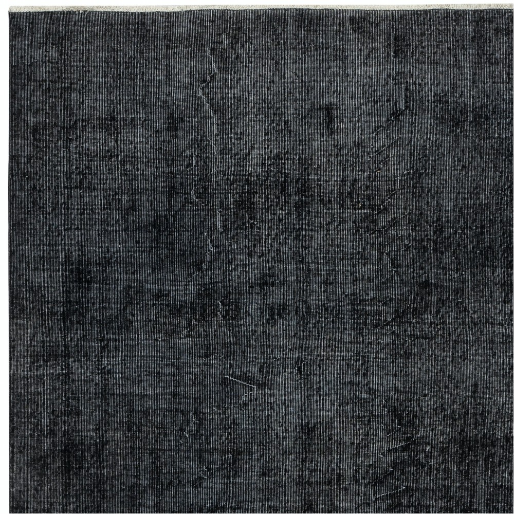 Plain Black Overdyed Area Rug, Handknotted and Handwoven in Turkey Plain Black Overdyed Area Rug, Handknotted and Handwoven in Turkey