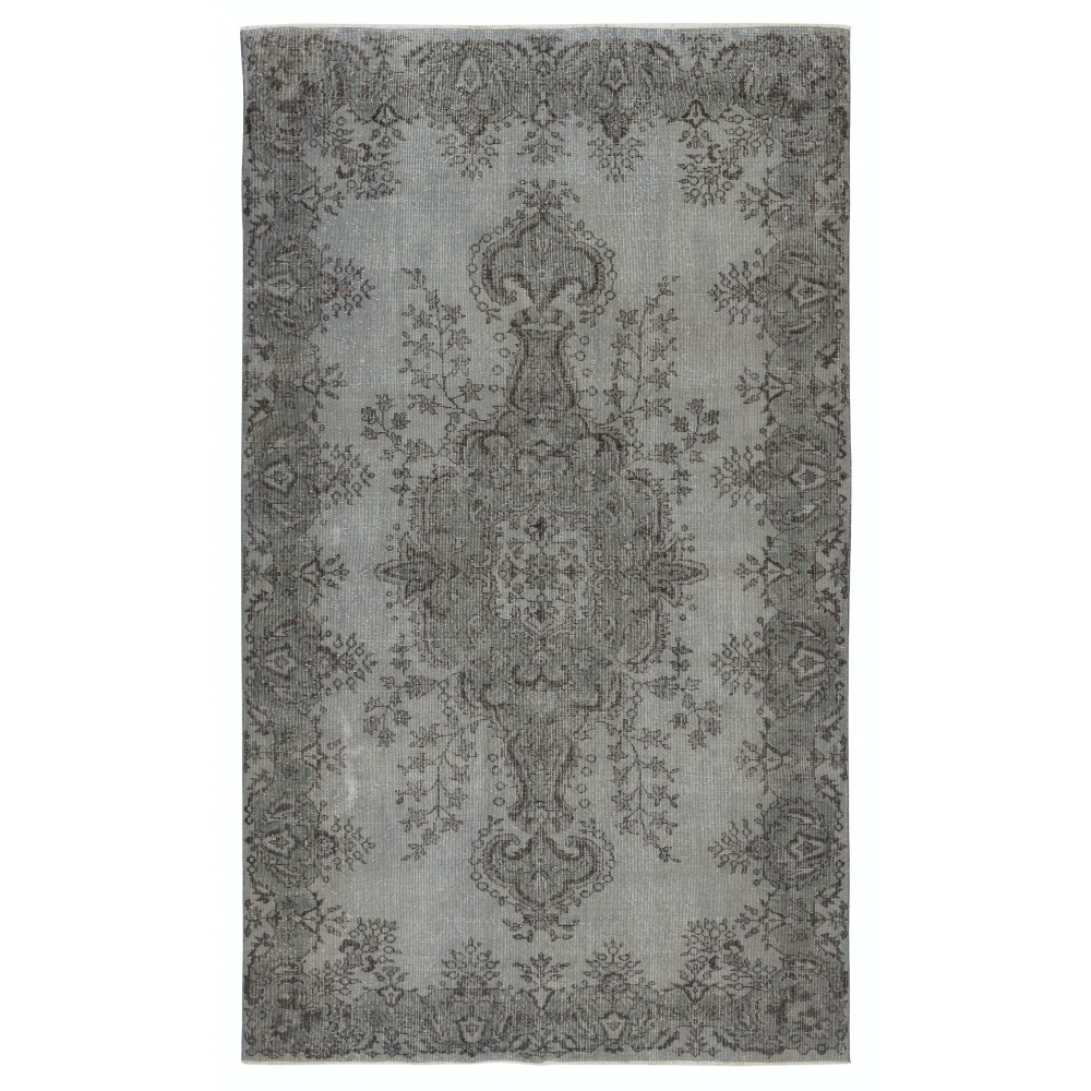 Gray Vintage Turkish Wool Rug. Overdyed Handmade Carpet for Living Room, Bedroom, or Entryway Gray Vintage Turkish Wool Rug. Overdyed Handmade Carpet for Living Room, Bedroom, or Entryway