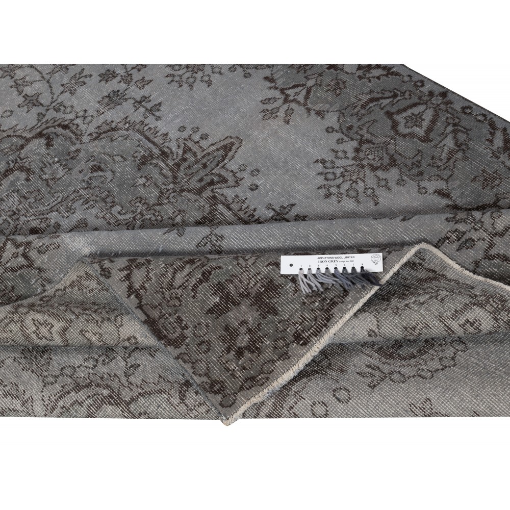 Gray Vintage Turkish Wool Rug. Overdyed Handmade Carpet for Living Room, Bedroom, or Entryway Gray Vintage Turkish Wool Rug. Overdyed Handmade Carpet for Living Room, Bedroom, or Entryway