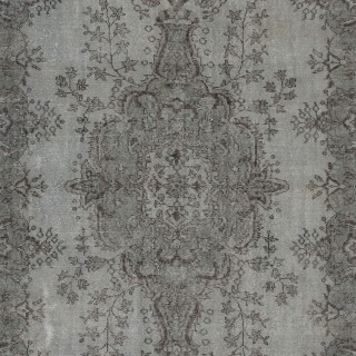 Gray Vintage Turkish Wool Rug. Overdyed Handmade Carpet for Living Room, Bedroom, or Entryway