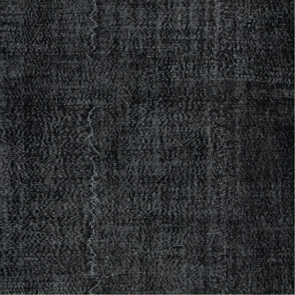 Vintage Handmade Wool Rug. Black Turkish Area Rug for Modern Home and office