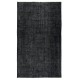 Vintage Handmade Wool Rug. Black Turkish Area Rug for Modern Home and office