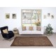 Vintage Wool Area Rug Overdyed in Brown for Modern Interiors. Hand-knotted in Turkey