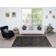 Vintage Wool Area Rug Overdyed in Black for Modern Interiors. Handmade in Turkey
