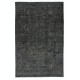 Vintage Wool Area Rug Overdyed in Black for Modern Interiors. Handmade in Turkey