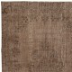 Hand-knotted Vintage Turkish Wool Area Rug Overdyed in Brown for Modern Interiors