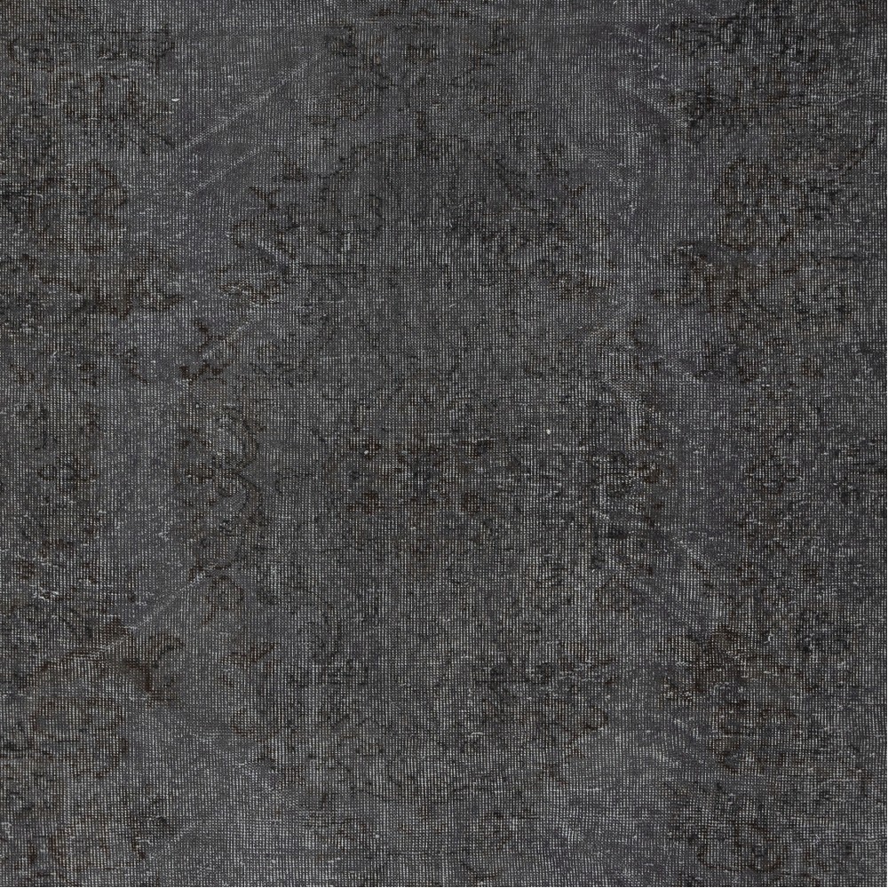 Vintage Handmade Turkish Wool Area Rug Redyed in Gray for Modern Interiors