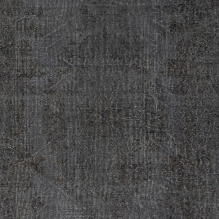 Vintage Handmade Turkish Wool Area Rug Redyed in Gray for Modern Interiors