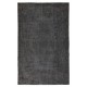 Vintage Handmade Turkish Wool Area Rug Redyed in Gray for Modern Interiors