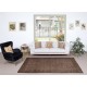 Vintage Handmade Wool Rug. Brown Turkish Area Rug for Modern Home and office