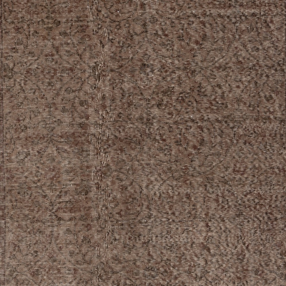 Vintage Handmade Wool Rug. Brown Turkish Area Rug for Modern Home and office