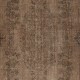 Vintage Handmade Turkish Wool Area Rug Overdyed in Brown for Modern Interiors