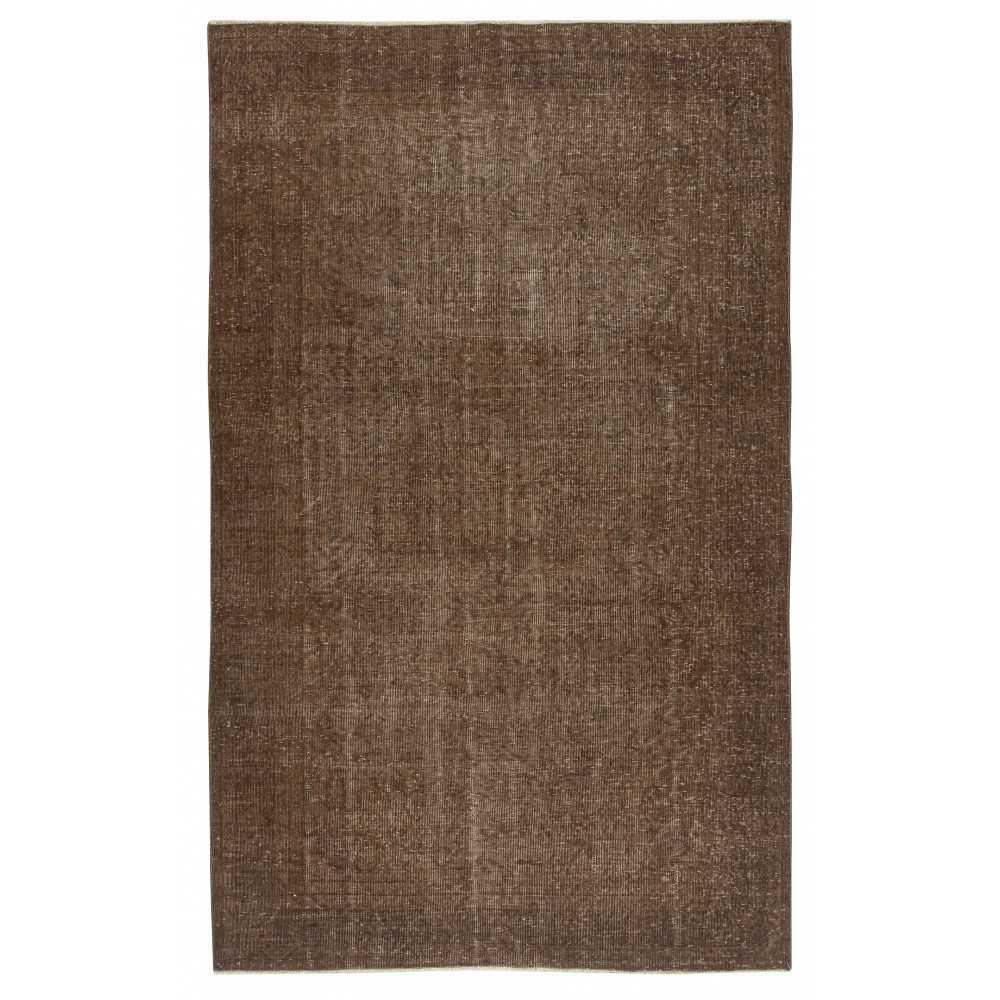 Modern Brown Turkish Rug for Bedroom. Vintage Handmade Wool Area Rug for Living Room Modern Brown Turkish Rug for Bedroom. Vintage Handmade Wool Area Rug for Living Room