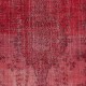 Hand-Knotted Turkish Wool Rug. Vintage Overdyed Red Area Rug for Interiors
