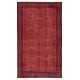 Red Overdyed Wool Rug. Vintage Turkish Handmade Area Rug for Bedroom Red Overdyed Wool Rug. Vintage Turkish Handmade Area Rug for Bedroom