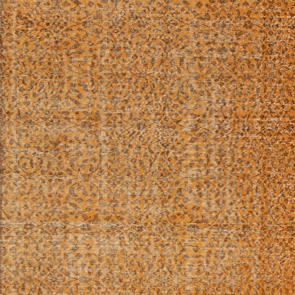 Vintage Handmade Turkish Wool Area Rug Redyed in Orange for Modern Interiors Vintage Handmade Turkish Wool Area Rug Redyed in Orange for Modern Interiors